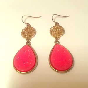 Pink and gold earrings